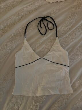 Edikted white tank top with black accents